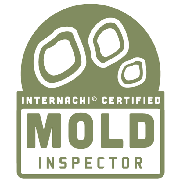 InterNACHI Certified Mold Inspector badge with green mold spore design